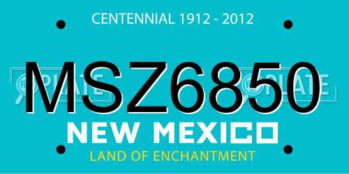 MSZ6850 New Mexico License Plate