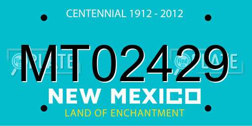 MT02429 New Mexico License Plate