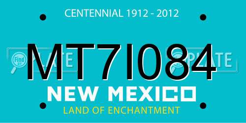 MT7I084 New Mexico License Plate