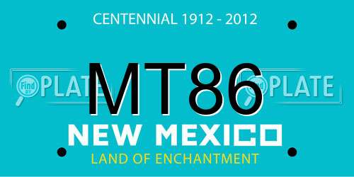 MT86 New Mexico License Plate