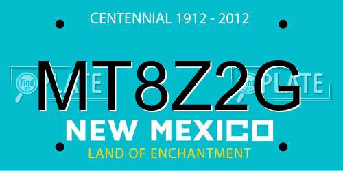 MT8Z2G New Mexico License Plate