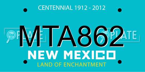 MTA862 New Mexico License Plate