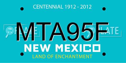 MTA95F New Mexico License Plate