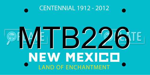 MTB226 New Mexico License Plate