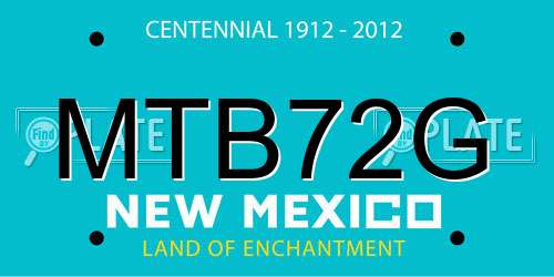 MTB72G New Mexico License Plate