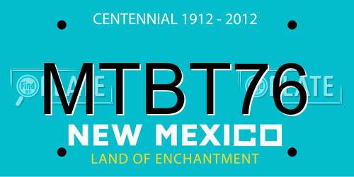 MTBT76 New Mexico License Plate