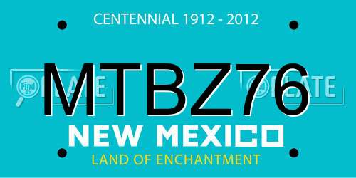 MTBZ76 New Mexico License Plate