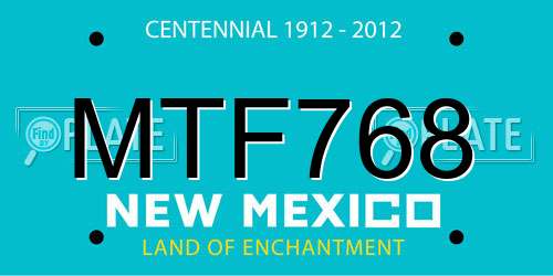 MTF768 New Mexico License Plate