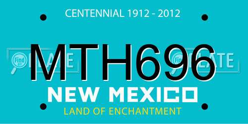 MTH696 New Mexico License Plate