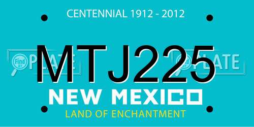 MTJ225 New Mexico License Plate