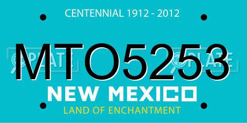 MTO5253 New Mexico License Plate