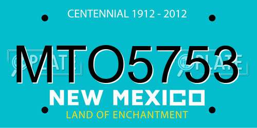 MTO5753 New Mexico License Plate