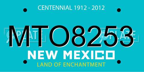 MTO8253 New Mexico License Plate