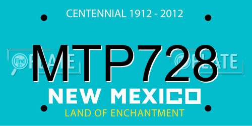 MTP728 New Mexico License Plate