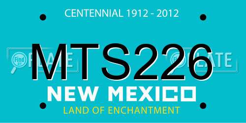 MTS226 New Mexico License Plate