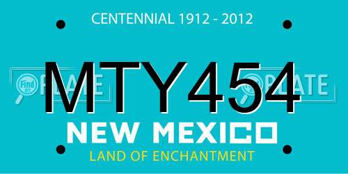 MTY454 New Mexico License Plate