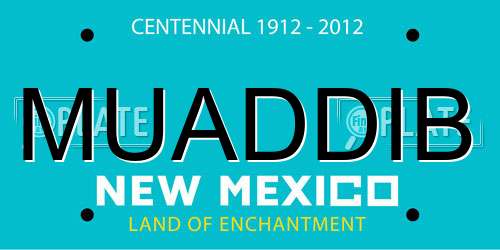 MUADDIB New Mexico License Plate