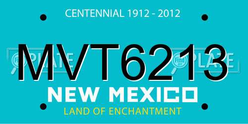MVT6213 New Mexico License Plate