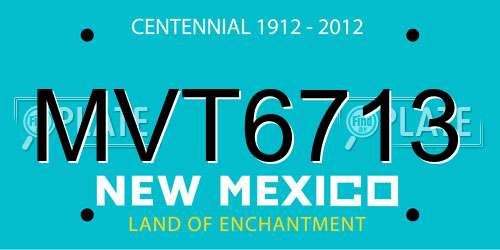 MVT6713 New Mexico License Plate