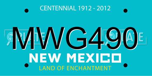 MWG490 New Mexico License Plate