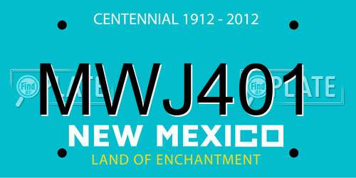 MWJ401 New Mexico License Plate
