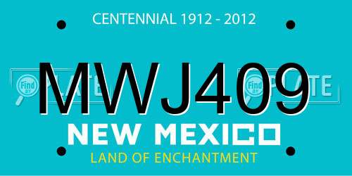 MWJ409 New Mexico License Plate