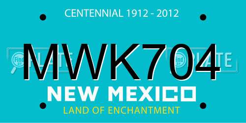 MWK704 New Mexico License Plate