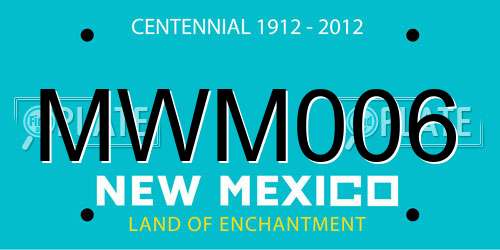 MWM006 New Mexico License Plate