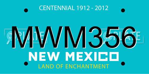 MWM356 New Mexico License Plate