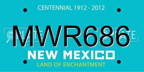 MWR686 New Mexico License Plate