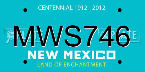 MWS746 New Mexico License Plate
