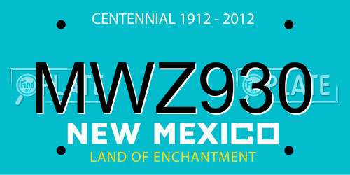 MWZ930 New Mexico License Plate