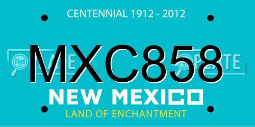 MXC858 New Mexico License Plate