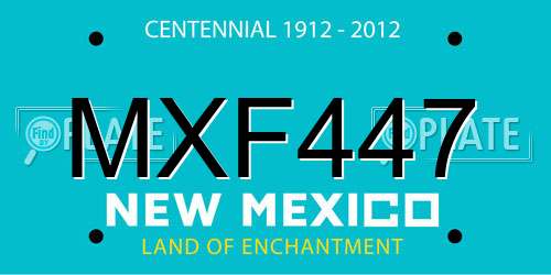 MXF447 New Mexico License Plate