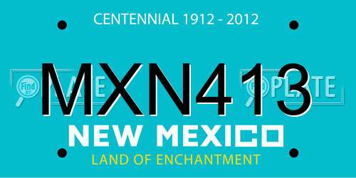 MXN413 New Mexico License Plate