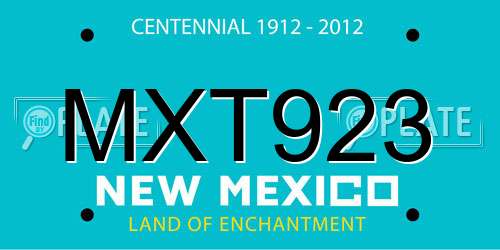 MXT923 New Mexico License Plate
