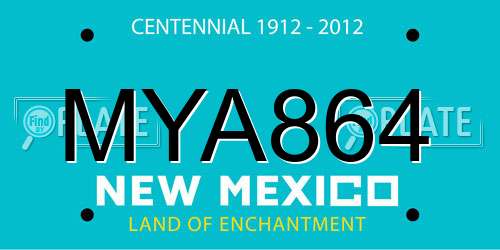 MYA864 New Mexico License Plate
