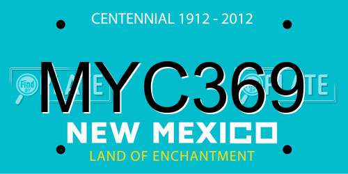 MYC369 New Mexico License Plate