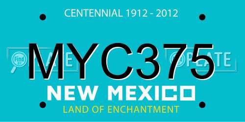 MYC375 New Mexico License Plate