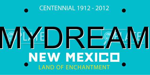 MYDREAM New Mexico License Plate
