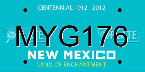 MYG176 New Mexico License Plate