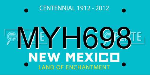 MYH698 New Mexico License Plate