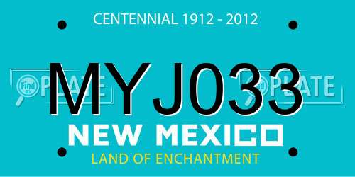 MYJ033 New Mexico License Plate