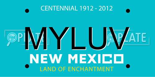 MYLUV New Mexico License Plate