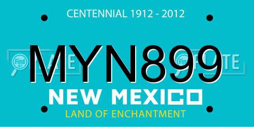 MYN899 New Mexico License Plate