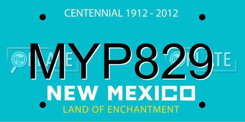 MYP829 New Mexico License Plate