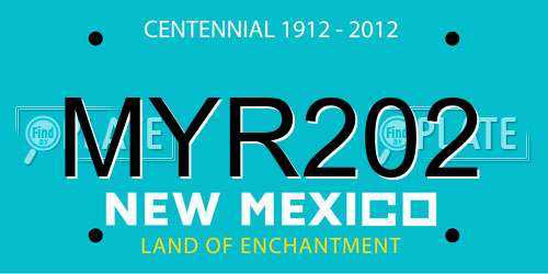 MYR202 New Mexico License Plate