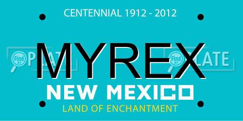 MYREX New Mexico License Plate