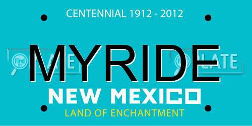 MYRIDE New Mexico License Plate