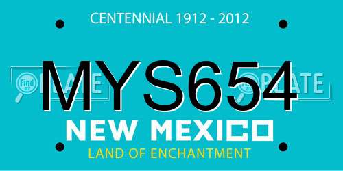 MYS654 New Mexico License Plate
